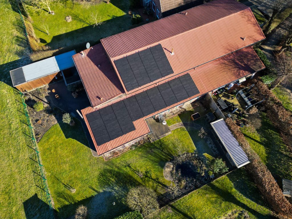 Eine PV-Anlage auf einer Privatimmobilie.